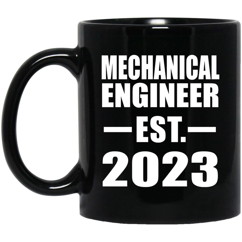 Mechanical Engineer Established EST. 2023 - 11oz Coffee Mug Black
