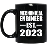 Mechanical Engineer Established EST. 2023 - 11oz Coffee Mug Black