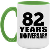 82nd Anniversary 82 Years Anniversary - 15oz Accent Mug Green