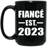 Fiance Established EST. 2023 - 15oz Coffee Mug Black