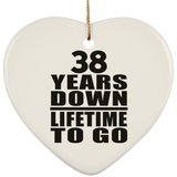 38th Anniversary 38 Years Down Lifetime To Go - Heart Ornament
