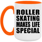 Roller Skating Makes Life Special - 15oz Accent Mug Orange