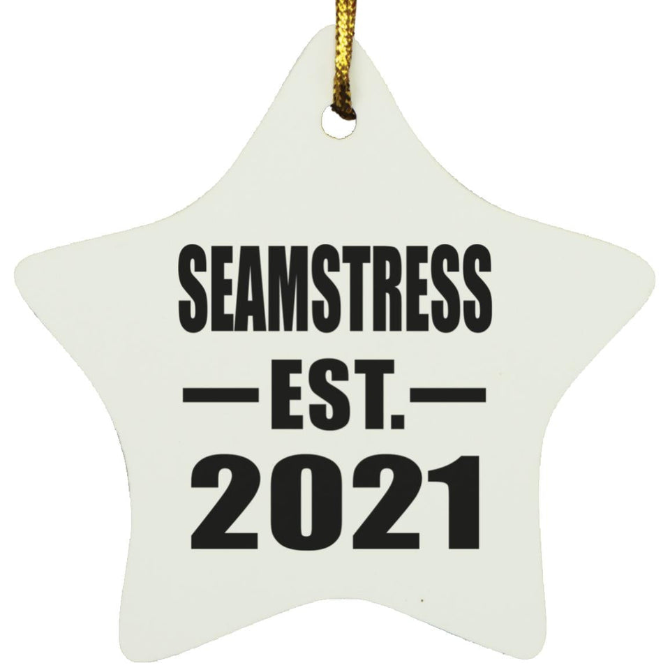 Seamstress Established EST. 2021 - Star Ornament
