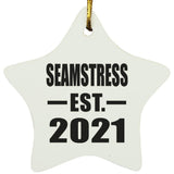 Seamstress Established EST. 2021 - Star Ornament
