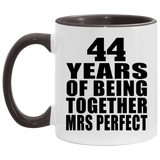 44th Anniversary 44 Years Of Being Mrs Perfect - 11oz Accent Mug Black