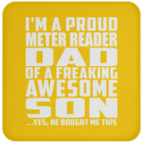 Proud Meter Reader Dad Of Awesome Son - Drink Coaster