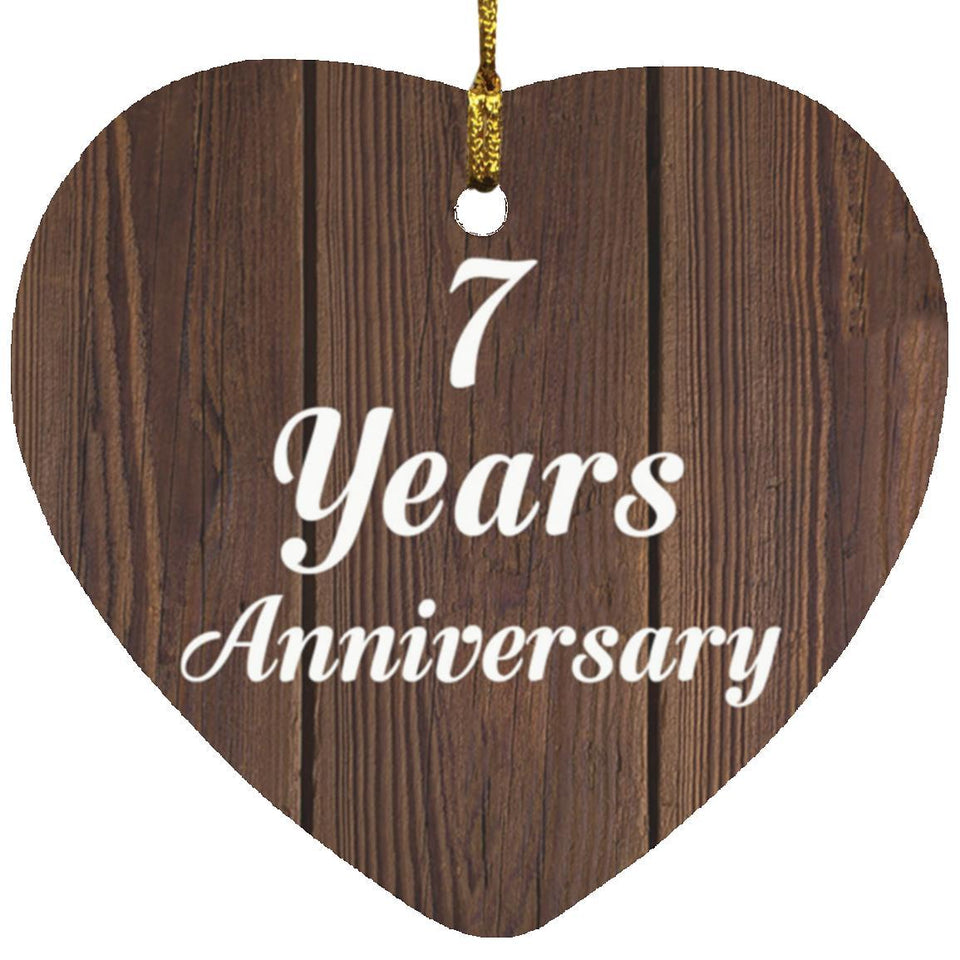 7th Anniversary 7 Years Anniversary - Heart Ornament D