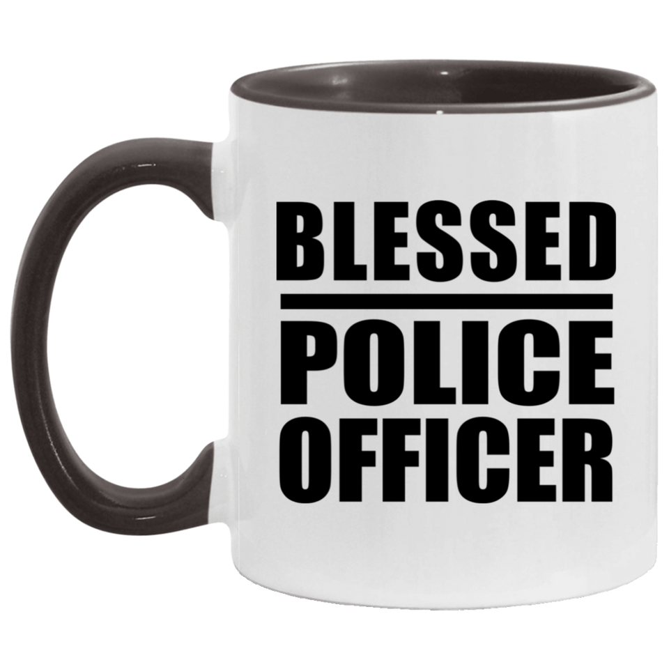 Blessed Police Officer - 11oz Accent Mug Black
