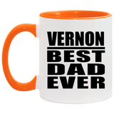 Vernon Best Dad Ever - 11oz Accent Mug Orange