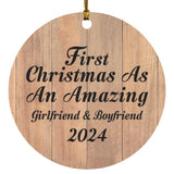 First Christmas As An Amazing Girlfriend & Boyfriend 2024 - Circle Ornament C