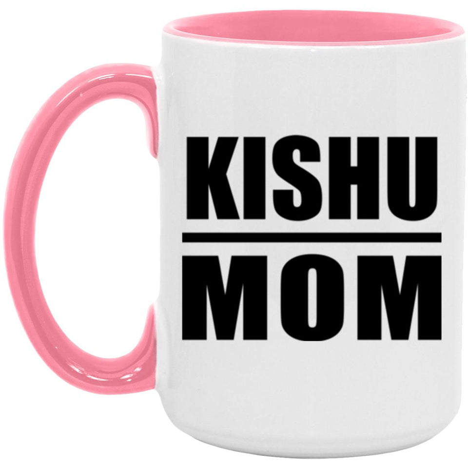 Kishu Mom - 15oz Accent Mug Pink