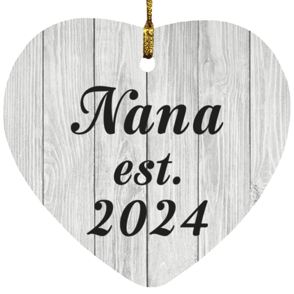 Nana Established Est. 2024 - Heart Ornament F