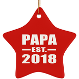 Papa Established EST. 2018 - Star Ornament