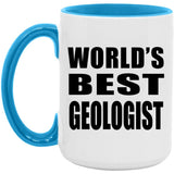 World's Best Geologist - 15oz Accent Mug Blue