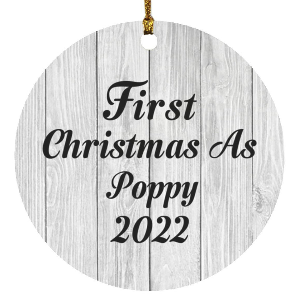First Christmas As Poppy 2022 - Circle Ornament F