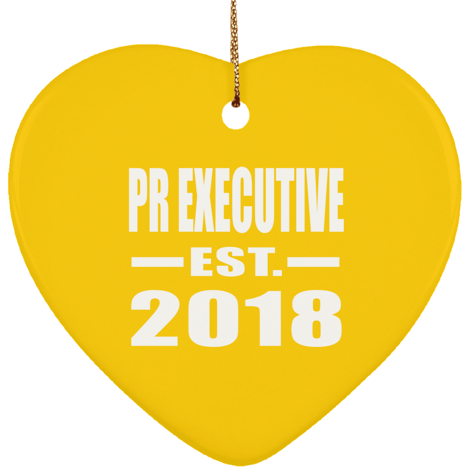 Pr Executive Established EST. 2018 - Heart Ornament