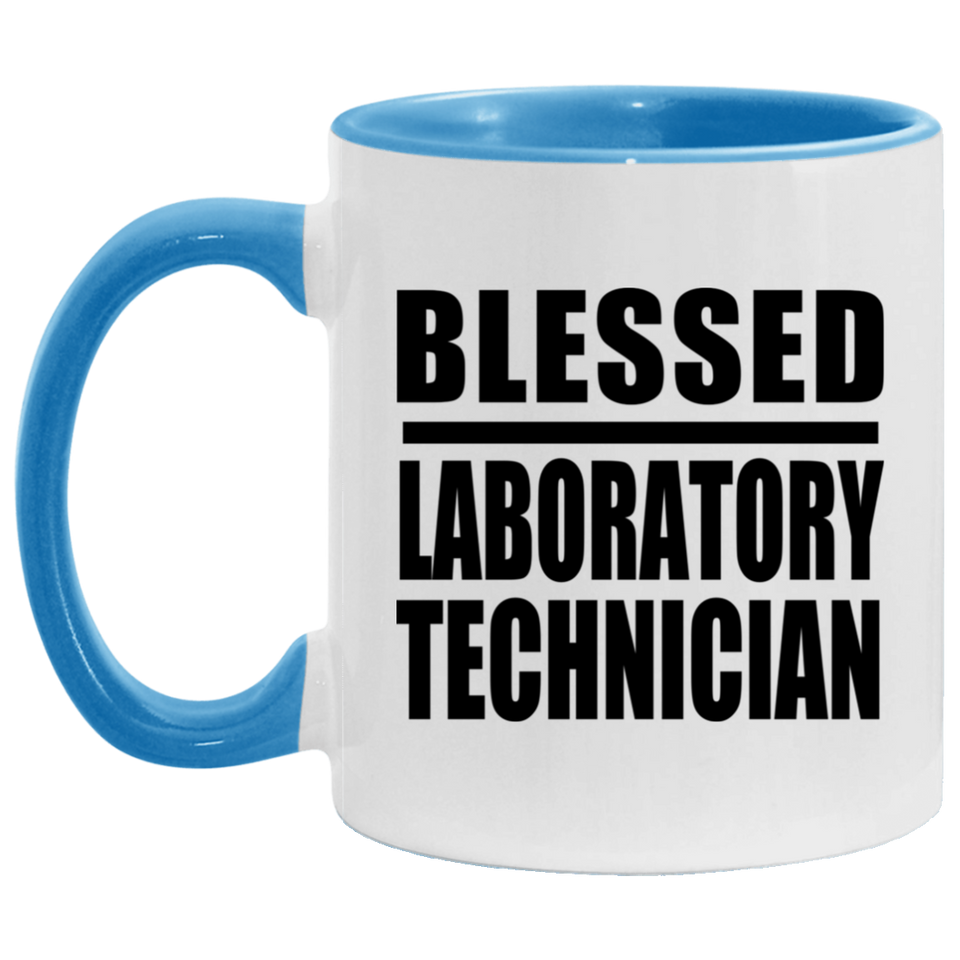 Blessed Laboratory Technician - 11oz Accent Mug Blue