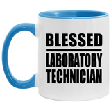 Blessed Laboratory Technician - 11oz Accent Mug Blue
