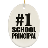 Number One #1 School Principal - Oval Ornament