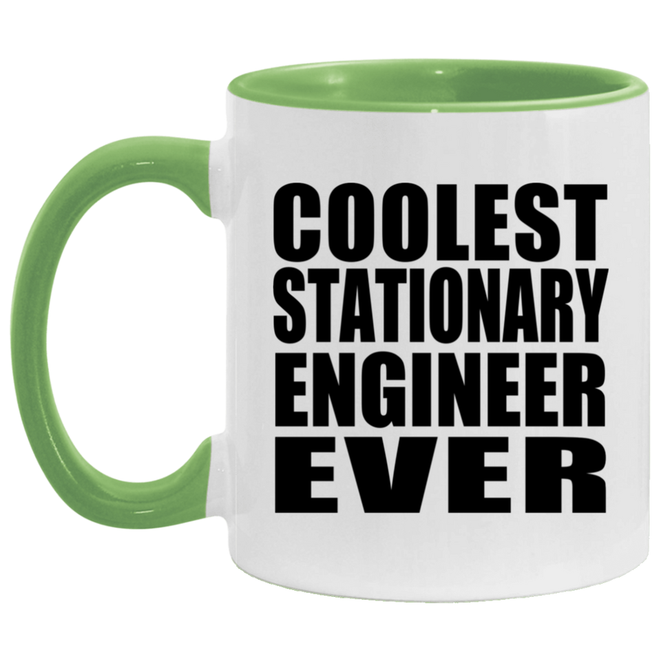 Coolest Stationary Engineer Ever - 11oz Accent Mug Green