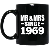 55th Anniversary Mr & Mrs Since 1969 - 11 Oz Coffee Mug Black