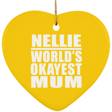 Nellie World's Okayest Mum - Heart Ornament