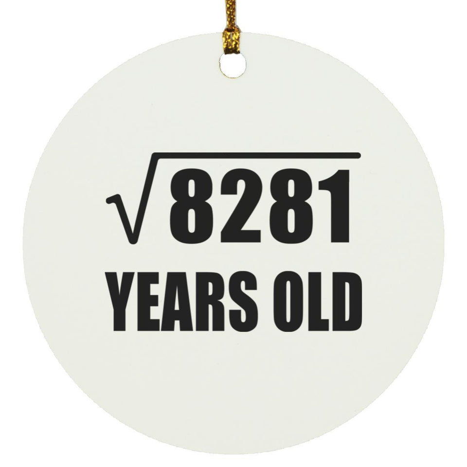 91st Birthday Square Root of 8281 Years Old - Circle Ornament