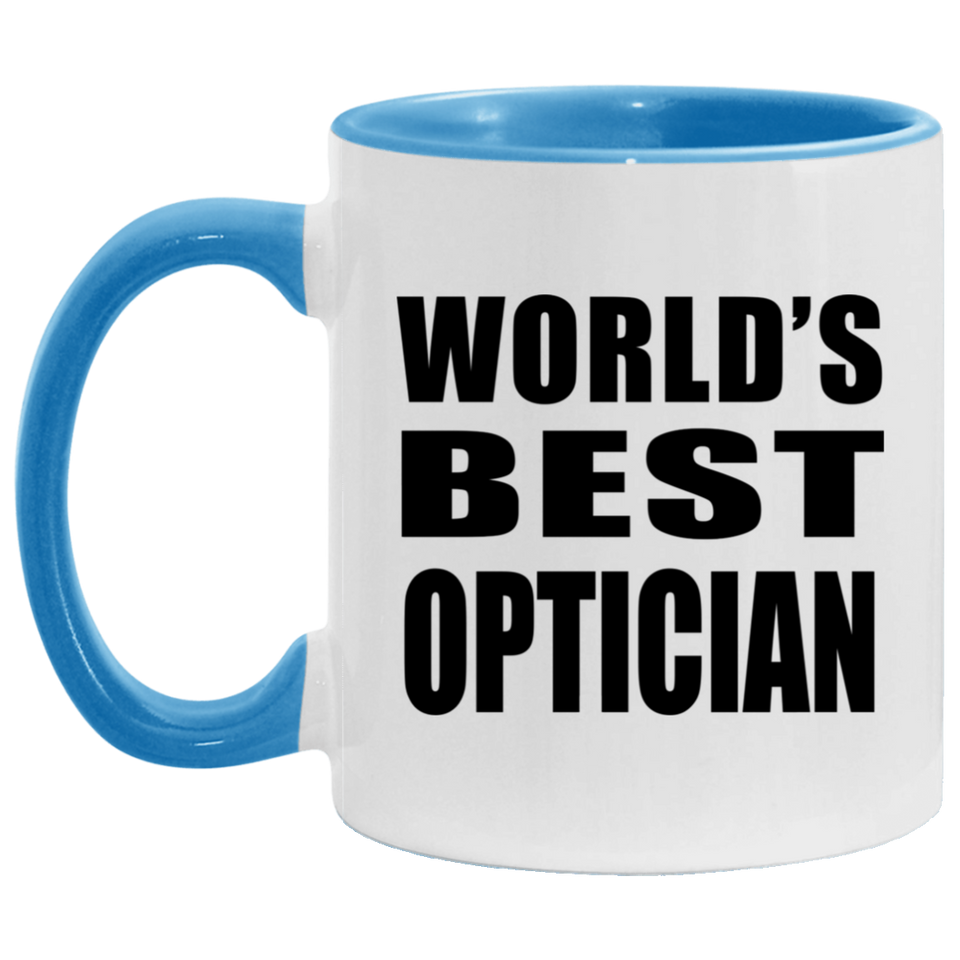 World's Best Optician - 11oz Accent Mug Blue