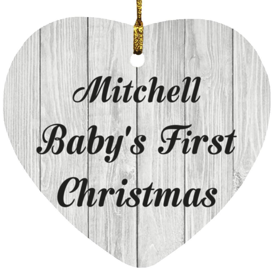 Mitchell Baby's First Christmas - Heart Ornament F