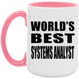World's Best Systems Analyst - 15oz Accent Mug Pink