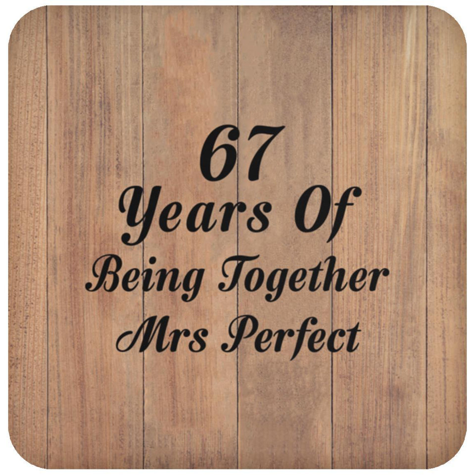 67th Anniversary 67 Years Of Being Mrs Perfect - Drink Coaster C