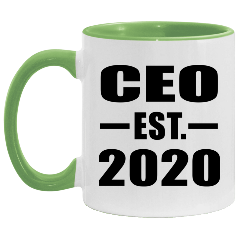 CEO Established EST. 2020 - 11oz Accent Mug Green