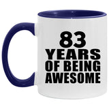 83rd Birthday 83 Years Of Awesome - 11oz Accent Mug Purple