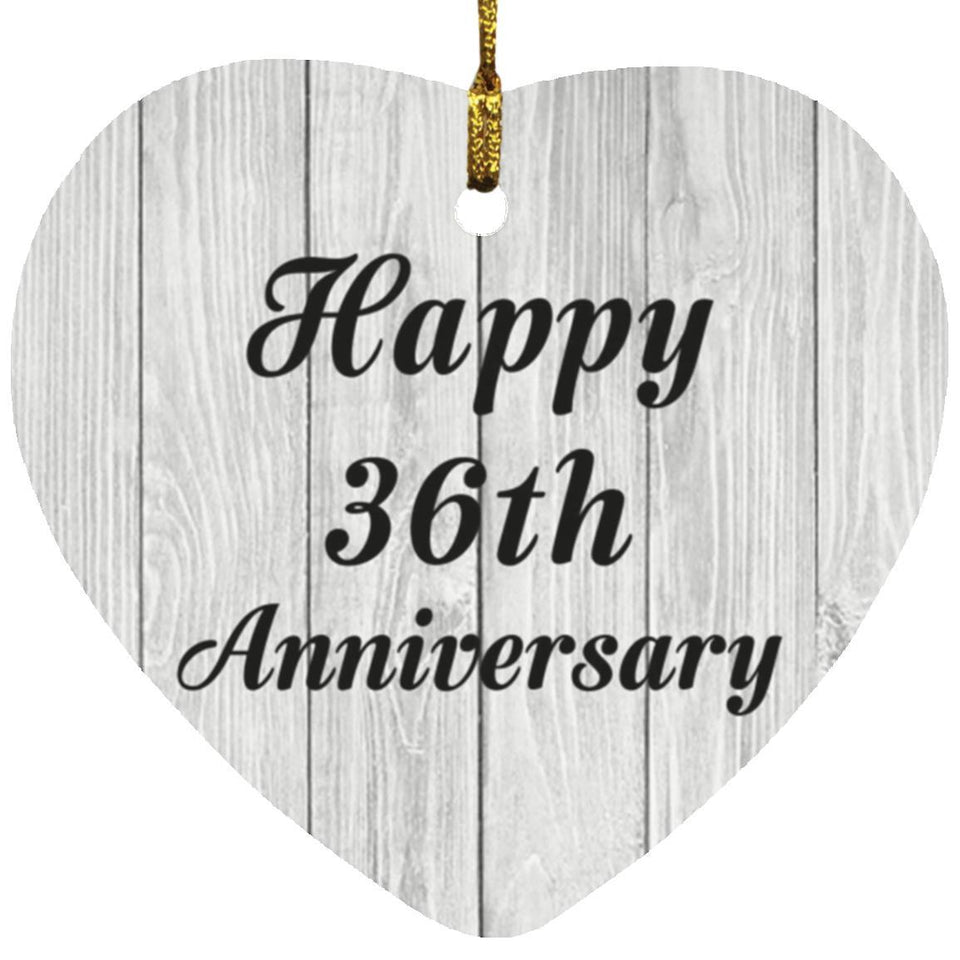 Happy 36th Anniversary - Heart Ornament F
