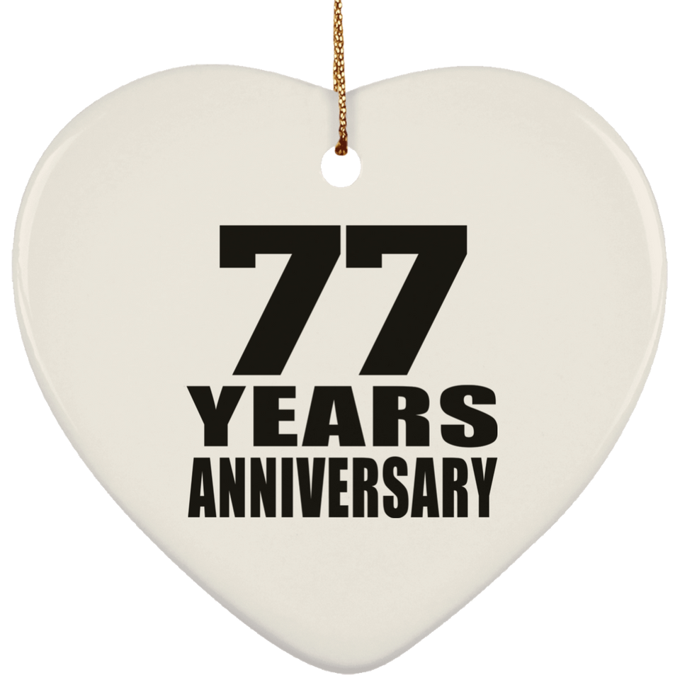 77th Anniversary 77 Years - Heart Ornament