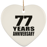 77th Anniversary 77 Years - Heart Ornament