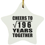 14th Anniversary Cheers To Square Root of 196 Years Together - Star Ornament