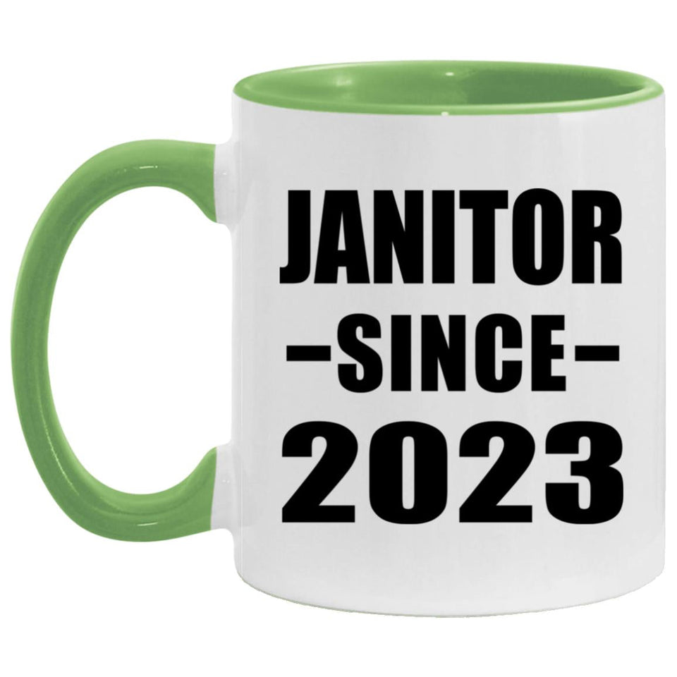 Janitor Since 2023 - 11oz Accent Mug Green