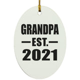 Grandpa Established EST. 2021 - Oval Ornament