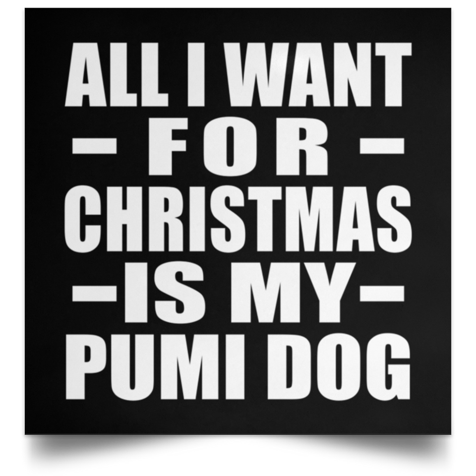 All I Want For Christmas Is My Pumi Dog - Poster Square