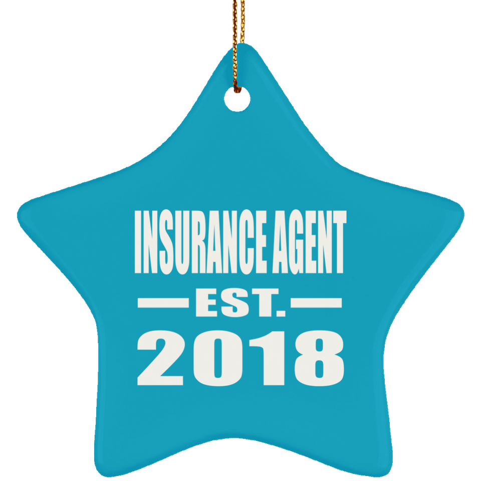 Insurance Agent Established EST. 2018 - Star Ornament