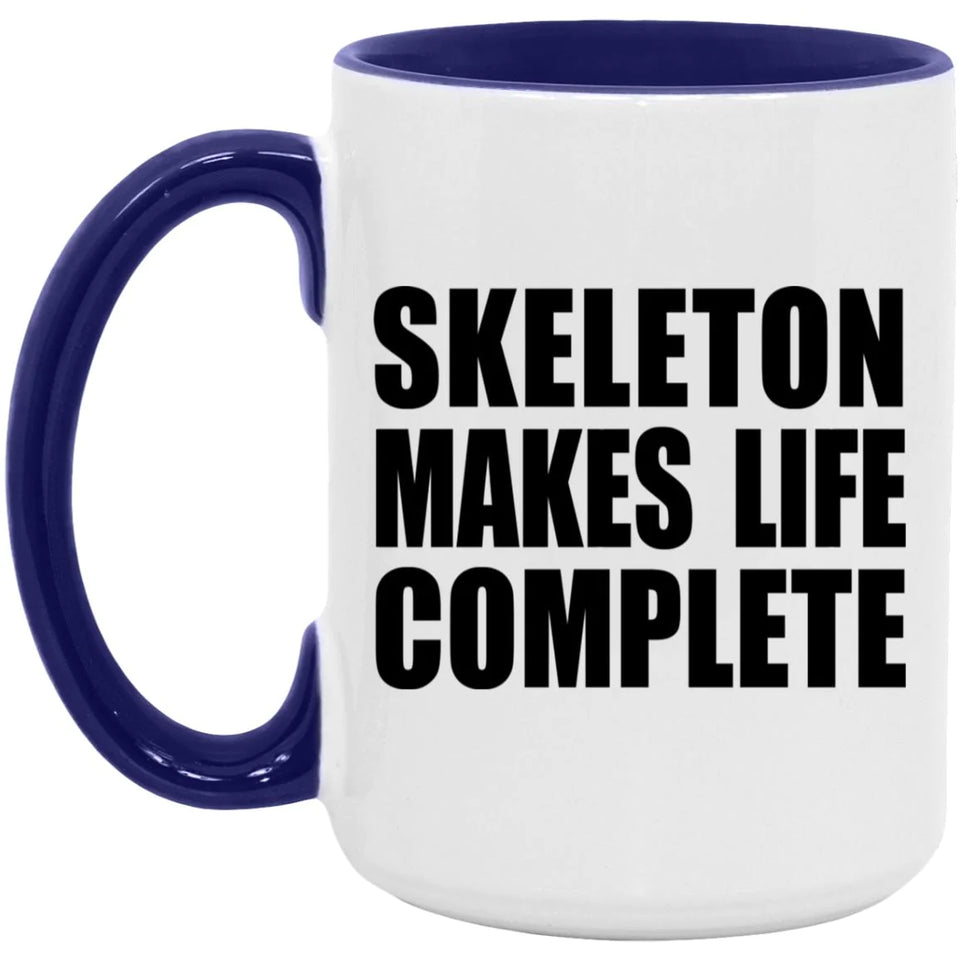 Skeleton Makes Life Complete - 15oz Accent Mug Purple