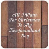 All I Want For Christmas Is My Newfoundland Dog - Drink Coaster E