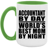 Accountant By Day World's Best Mom By Night - 15oz Accent Mug Green