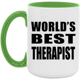 World's Best Therapist - 15oz Accent Mug Green
