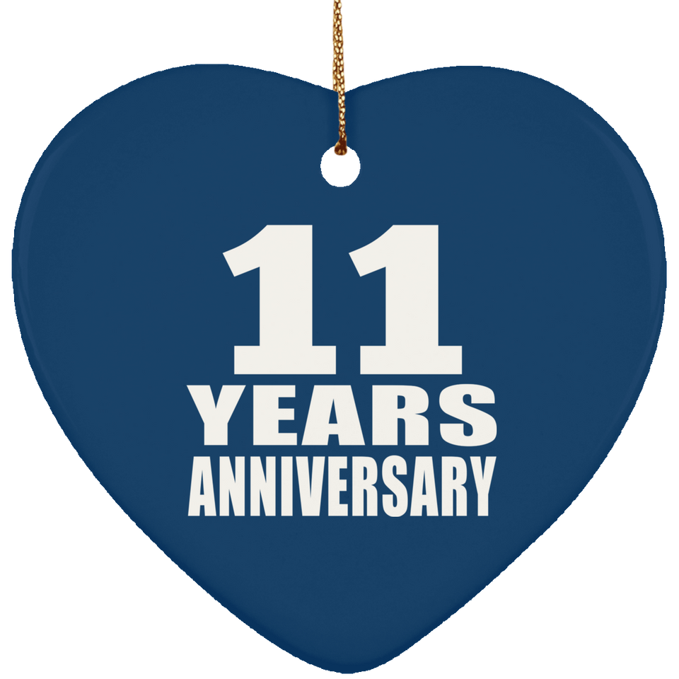 11th Anniversary 11 Years - Heart Ornament