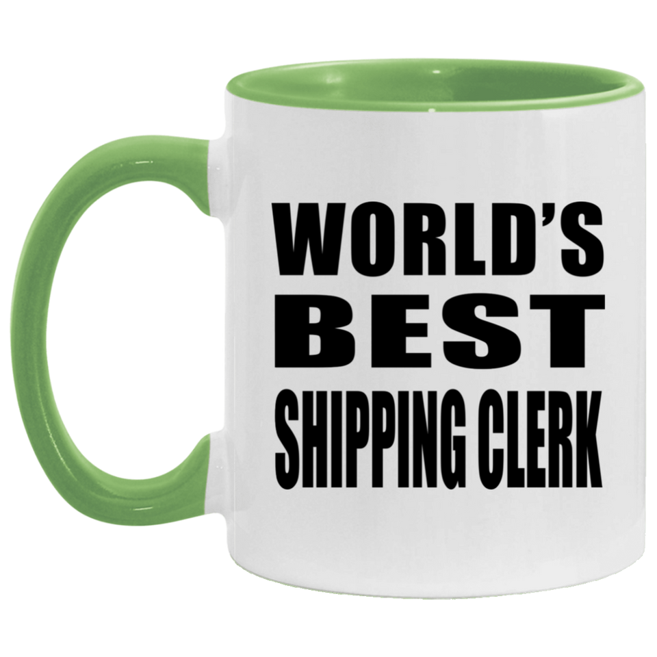World's Best Shipping Clerk - 11oz Accent Mug Green