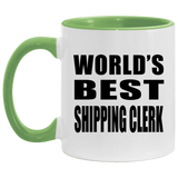 World's Best Shipping Clerk - 11oz Accent Mug Green