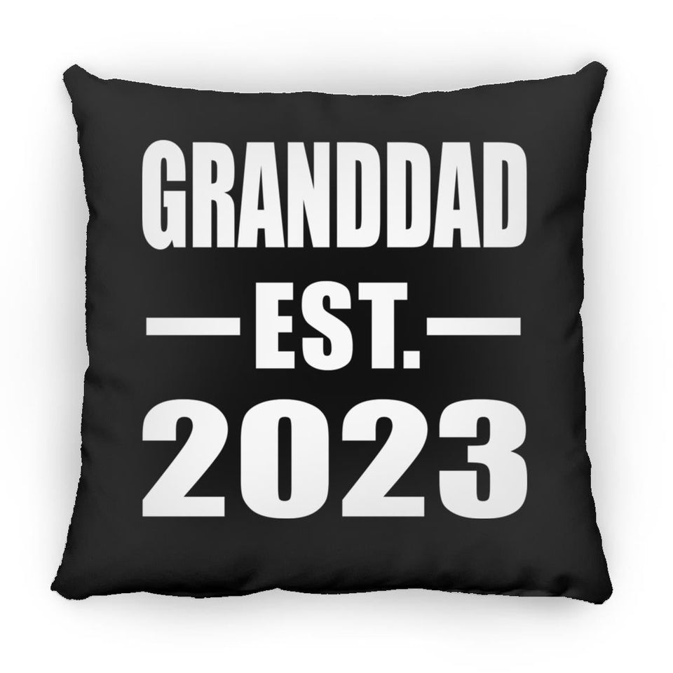 Granddad Established EST. 2023 - Throw Pillow Black