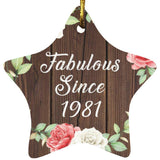 43rd Birthday Fabulous Since 1981 - Star Ornament A